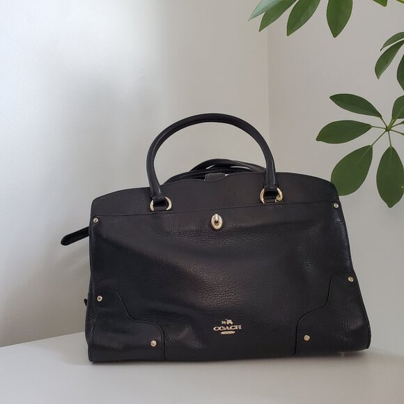 Coach | Mercer Studded  | Soft Grain Leather | Large Satchel Bag | Black - Picture 11 of 13